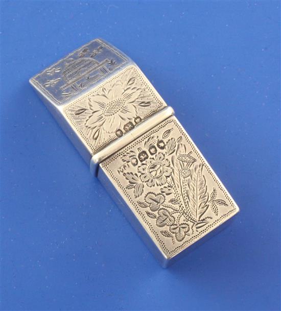 An early Victorian silver sealing wax holder, 2in.